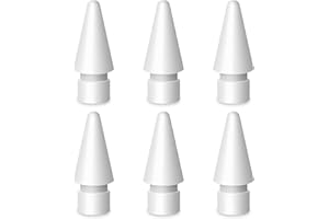 flintronic 6PCS Puntas Compatible con Apple Pencil 1 y 2 Generación, Puntas de Lápiz de Apple iPad Pro, Puntas para el Apple Pencil para iPad Pro Ipencil, Blanco