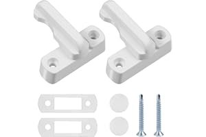 MENNYBACK 2 Pack Sash Jammer Blocker - Door & Window Lock Anti Theft - Additional Home Security for PVC/UPVC Windows and Doors - Window Locks for UPVC Windows - Sash Windowlocks & Door Jammer（with 4 Screws）