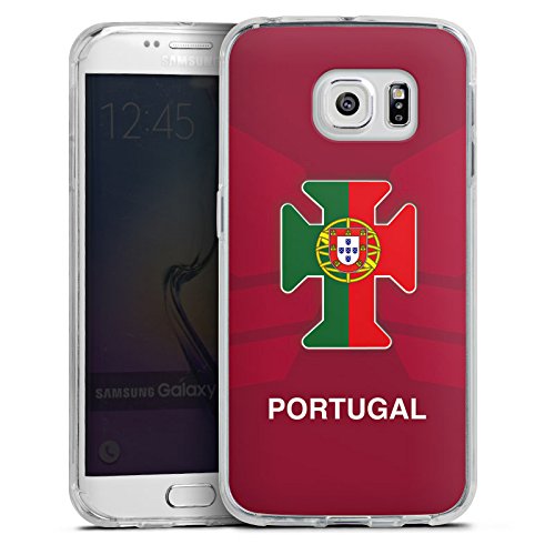 Samsung Galaxy S6 Edge Hülle Silikon Case Schutz Cover Portugal EM Trikot Fußball Europameisterschaft