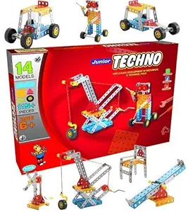 RADHEY PREET Junior Techno Mechanical KIT for Child | 115+PCS Available in This Game | Child CAN Make 14 Models | 8+ Age Required