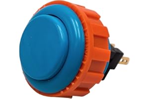 FABULOUS ARCADE Bouton de Jeu Arcade Vissable SANWA OBSN-24 Couleur: Bleu Retro Gaming Bartop Jeux Vidéo