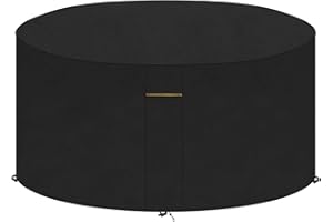VANSHEIM Funda Mueble Exterior Impermeable Funda de Mesa de Jardin Funda Muebles Jardin Impermeable Funda para Mesa de Jardin Exterior Funda Protectora para Mesa de Jardín Tela Impermeable Ø230x100cm