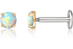 limerencia 2 Piezas Piercing Titanio Oreja, 18G Médico Pendientes Titanio Hipoalergénicos Rosca Interna, para Mujer Hombre Niña Cartílago Labret Nariz Helix Tragus.