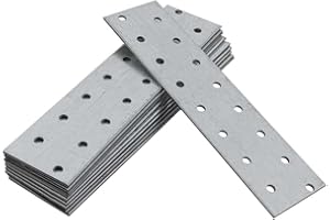 OMIDEAS 10 x Plaques d'assemblage perforée plates (160 x 40 x 2) Connecteur de réparation, Plaques de raccord, en acier galvanisé