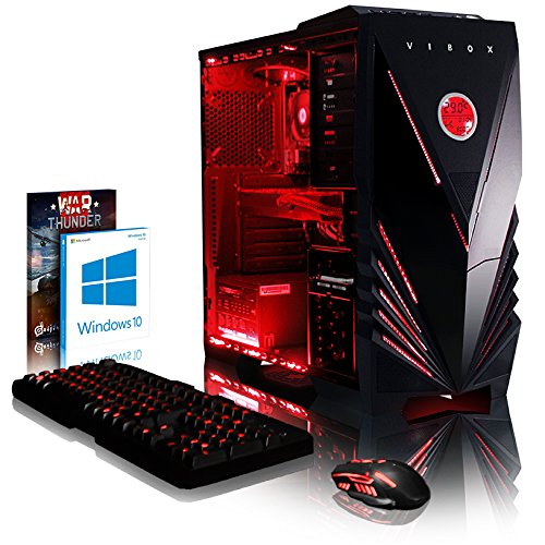 VIBOX Pyro GLR770-234 Gaming PC - 4,0GHz AMD Ryzen 1800X 8-Core CPU, GTX 1070, leistungsfähig, Hochleistung, leistungsstärker, Desktop Gamer Computer mit Spielgutschein, Windows 10, Rot Innenbeleuchtung, lebenslange Garantie* (3,6GHz (4,0GHz Turbo) AMD Ryzen 7-1800X Octa 8-Core Prozessor CPU, Nvidia GeForce GTX 1070 8GB Grafikkarte, 16GB DDR4 2133MHz RAM, 1TB (1000GB) Seagate SSHD Solid State Hybrid SSD-Festplatte, Aerocool 600W 85+ Netzteil, CIT Storm Rot Gaming Geh§use, AM4 A320 Mainboard)