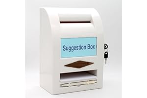 WANLIAN Boîte à suggestions murale verrouillable pour vote, charité, concours, suggestions (blanc)