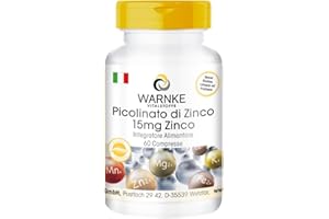 Picolinato di Zinco 15mg - 60 Compresse - Vegan | Warnke Vitalstoffe - Qualità da farmacia tedesca