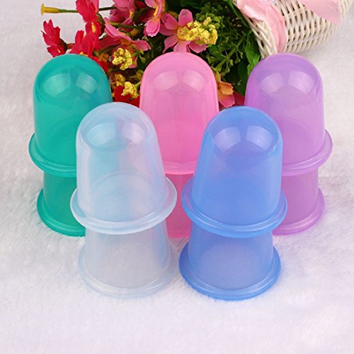 Voberry® 2Pcs kleine Silikon Vakuum Körper Massage Schröpfen Cups, grün - 5