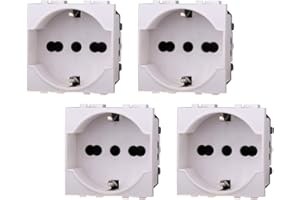ZOREI 4 Pezzi Presa Schuko, Compatibile Con Bticino Living Light (Bianco)