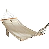 Hangit HSNOH 36 Oxford Cotton Hammock with Pillows (Natural Oatmeal), 90W X 200L cm Bed X 335 cm Overall Length