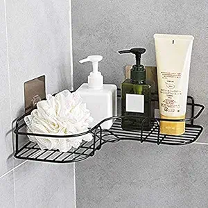 Luxansa Multipurpose Kitchen Sink Organizer Bathroom Accesseries Corner Shelf Rack Wall Mount Storage Rack Bathroom Shower Rack Shelf Soap Holder Storage Box, Bathroom Racks and Shelves