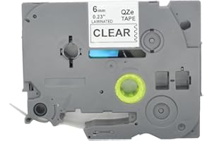 BROVACS 1 Pack White on Clear Laminated Label Tape Compatible for Brother P-Touch Label Printer TZ 115 TZe 115 6mm 1/4" OPA4115