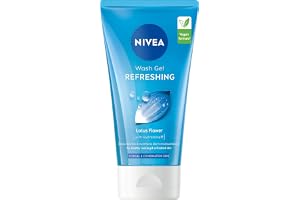 NIVEA Uppfriskande Tvättgel Ansiktsrengöring, 150 ml | Ansiktstvätt med vitamin E och hydramin, återfuktande rengöringsgel, tar bort orenheter, normal och kombinerad hud