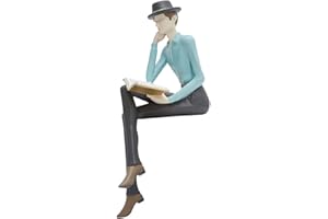 HAUCOZE Amoy-Art Uomo Scultura Statuetta Moderna Decorazione Figurina Casa Soprammobili Regalo Lettura Statua Ornamento Resina Arte 23cm