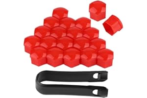 Dingln 20pcs 19mm Auto Radmutter Caps Auto Hub Schraubdeckel Bolt Felgen Außenschutz (rot)