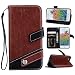 Produktbild iPhone 7 Brieftasche Hülle, iPhone 7 Flip Case, Asnlove Bookstyle Schutzhülle Litchi PU Leder Flip Ledertasche Case Design Double Colores Serie mit Integrierten TPU Silikon Kartensteckplätzen und Ständer für Smartphone Apple iPhone 7(Brau und Schwarz)