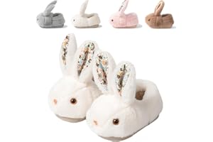 Nasogetch Chaussons Enfant Garçon Fille Hiver Pantoufles Antidérapants Bébé Peluche Lapin Mignon Chaud Chaussures