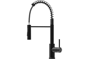 CECIPA Rubinetto Lavello Cucina Nero, Miscelatore Cucina Con Doccetta Estraibile, Rubinetto Cucina Con Due Tipi Di Getto D'acqua, Miscelatore Lavello Cucina Ad Arco Alto, Acciaio Inossidabile