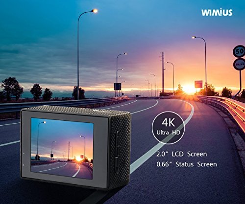 WiMiUS Q4 Actioncam 4k Action kamera mit Dual Bildschirm 16MP FHD Action Camera 40M Wasserdicht mit Tragtasche, 2 Akkus, Externes Ladeger?t (Schwarz) - 5