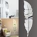 Produktbild Voberry Abnehmbare Feder Spiegel Wandaufkleber Aufkleber Kunst PVC Haus Zimmer Dekoration DIY (Silber)