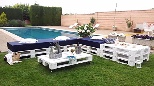 Chillout modular palets para terraza y jardín Europalet. Color blanco