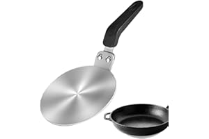 JIIMHTE 13 cm Adaptateur Plaques Induction, Adaptateur Induction Avec Poignée, Disque Relais Induction, Plaques De Diffusion De Chaleur Convertisseur Support En Acier Inoxydable