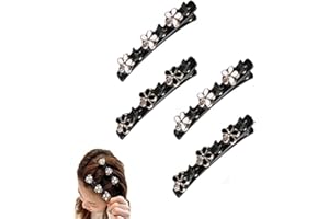 Ailovone Haarspange mit Kristallblume Strass Haarspange Vintage Entenschnabel-Clip Geflochtene Haarspange Elegante Haarspangen Schmetterling Haarspangen Haarschmuck für Frauen (Z8-4pcs)