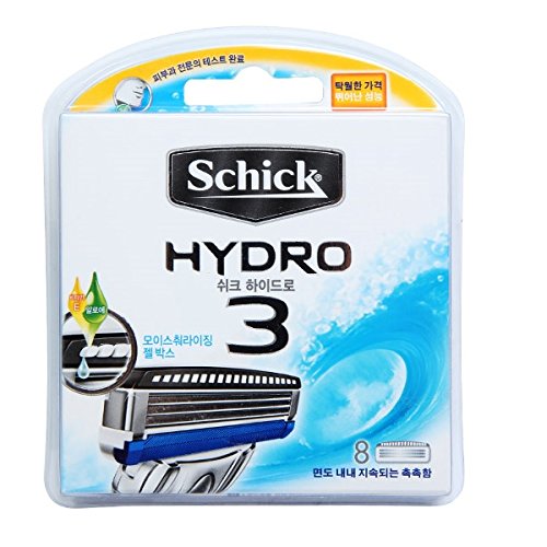 Schick Hydro 3 Blade Refill, 8 Count (2 Boxes 4 Count)