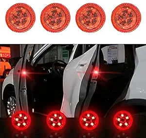 Auto Oprema (2pairs 4pcs) Waterproof 5 LED Wireless Car Door Warning Open Lights Indicator Decor Interior Flash Magnetic car led Lights for Anti Rear-End(RED) Free Batteries (2 Pair 4 pcs)