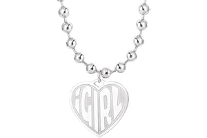 HAYOUWAY IGIRL Halskette Herz Anhänger Edelstahl Punk Gothic Halsketten Perlen Halsband Kette Geburtstagsgeschenke für Mädchen Frauen Freundin