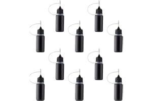 Namvo 10 st precisionsspetsapplikatorflaskor svart metallnål plastflaska 10 ml precisionsspetsapplikatorflaskor för gör-det-s