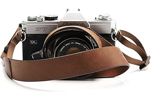 CANPIS Echtes Leder Kamera gurt Schnellverschluss, CP001 Vintage Kamera Schultergurt Hals ragegurt für Nikon Canon Sony Pentax Leica Olympus Fuji Alle DSLR-Kamera (Fettiges Leder Braun)