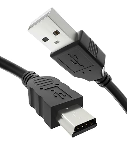 Lineaire Cavo USB 2.0 Tipo A Maschio / Mini B Maschio – 1,5 Metri, Nero, Con Nucleo In Ferrite