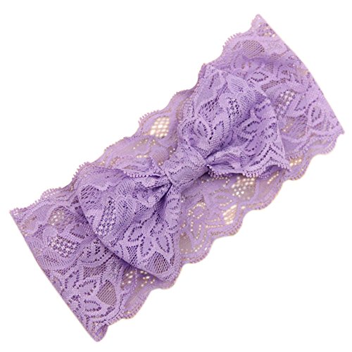 Sanwood Kids Baby Girl Lace Bowknot Headband Headwear (Purple)