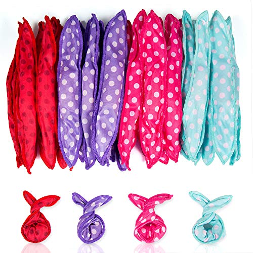 Vordas Welecoco 40 Pcs Capelli Rulli Spugna Flessibile Capelli, Spugna Flessibile Schiuma Bigodini Cuscino Morbido Bigodini DIY Spugna Styling Tools Bigodini(Rosa/Rosso/Viola/Verde)