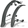 SKS Germany Veloflexx Mudguard Set with Angle Adjustable Frame Adapter (Bike Accessories Made of Impact-Resistant High-Performance Plastic, Mudguard for Mounting on Any Bicycle Fork), Black
