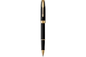 Parker Sonnet Rollerball Pen | Matte Black Lacquer with Gold Trim | Fine Point Black Ink | Gift Box