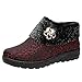 Produktbild LILIHOT Frauen Schnee lädt warme beiläufige Schuh Baumwollschuh Blumenrhinestone Stiefeletten auf Damen Stiefeletten Schlupfstiefel Übergrößen Warm Gefüttert