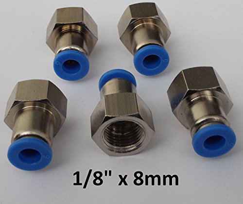 5 Stück Steckverschraubung mit Innengewinde - Schnellsteckverbinder - Push In … (G 1/8" x 8mm)