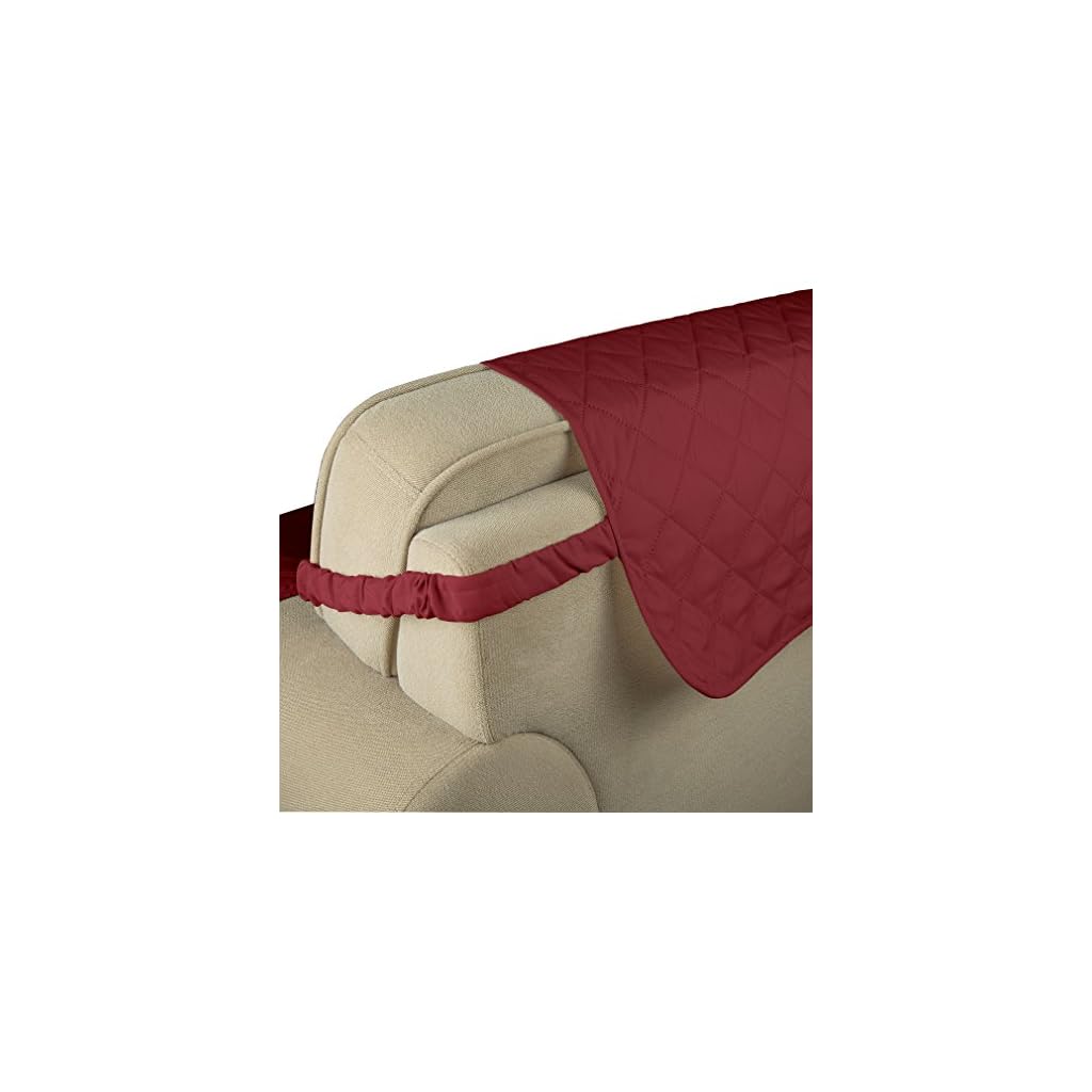 KINLO® Sofahusse 3 Sitzer 167×165 Weinrot sofa überwurf 100% Baumwolle