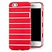 Price comparison product image Saxonia. Stripes Silicone Back Cover for Apple iPhone 6 (4.7") Chic And Practical Protection Case | Color: Red