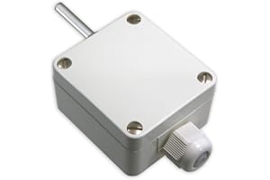 iOVEO 206AF02202 - Misuratore di temperatura esterna, Sonda di temperatura da esterno, segnale di uscita regolabile: 0-10 V o 4-20 mA, sensore in eccesso. Tubo di protezione