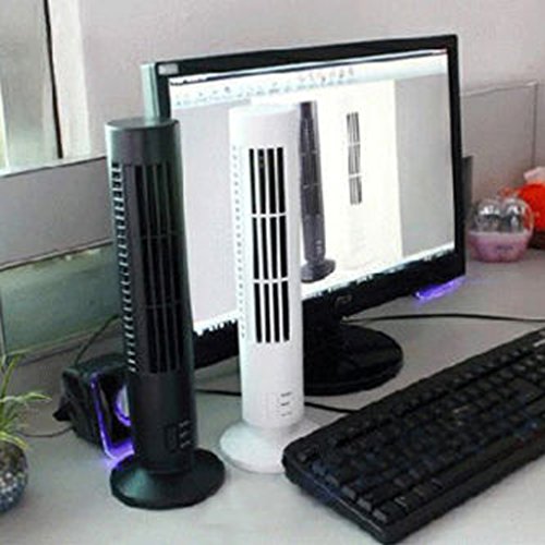 Tragbare Säulenventilator Klimaanlage USB Kühlung Schreibtisch Turmventilator – Schwarz, 33×10.5×10.5cm - 4