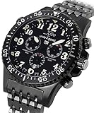 Xezo Uhr Analog mit Edelstahl Armband Air Commando D45-B