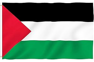 YKHSUAOU Drapeau de la Palestine, grand drapeau de la Palestine, 90 x 150 cm, drapeau de la Palestine pour l'extérieur, avec œillets dorés - Résistant aux intempéries
