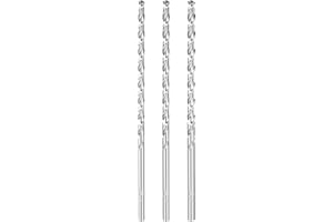 sourcing map 3pcs Twist Drill Bit 3mm Dia 100mm (3.94") Extra Long High-Speed Steel Spiral Jobber Drill Bits Fully Ground Drilling Tools for Wood Plastic Aluminum Thin Metal Sheet