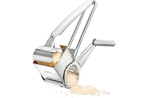 GEFU QUESO Râpe à fromage | Tambour à râper LASER-CUT | Pour fromage, noix et chocolat | Démontable et passe au lave-vaisselle | Manivelle pour droitiers et gauchers