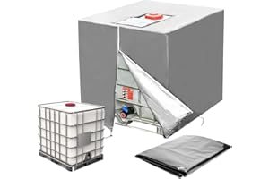 AVCXEC Bâche Réservoir deau IBC 1000l, 120x100x116cm Housse Protection Réservoir dEau avec Fermeture Éclair, Housse Cuve 1000l Anti UV Adaptée Au Réservoir dEau de Pluie de Conteneur Réservoir IBC