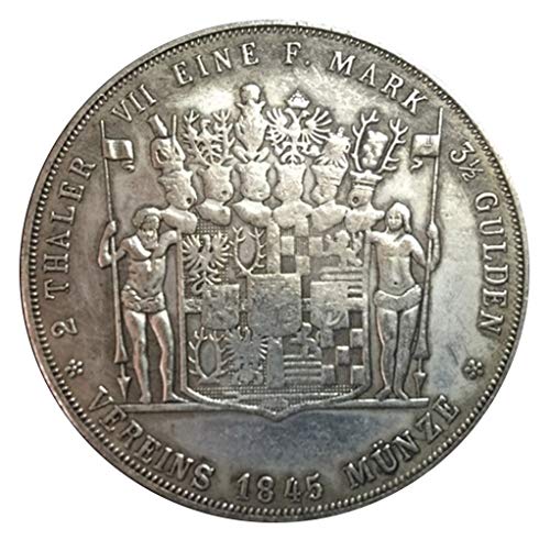 Preisvergleich Produktbild Rare Antique Ancient European 1845 German Principality of Schwarzburg-Sondershausen 2 Thaler Gulden-Gunther Friedrich Karl II Europäische Silver Color Coin Seltene Münze