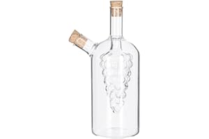 SECRET DE GOURMET 2in1 Glas Essig-Öl-Flasche Ölspender Essigspender Glasflasche Essigölflasche